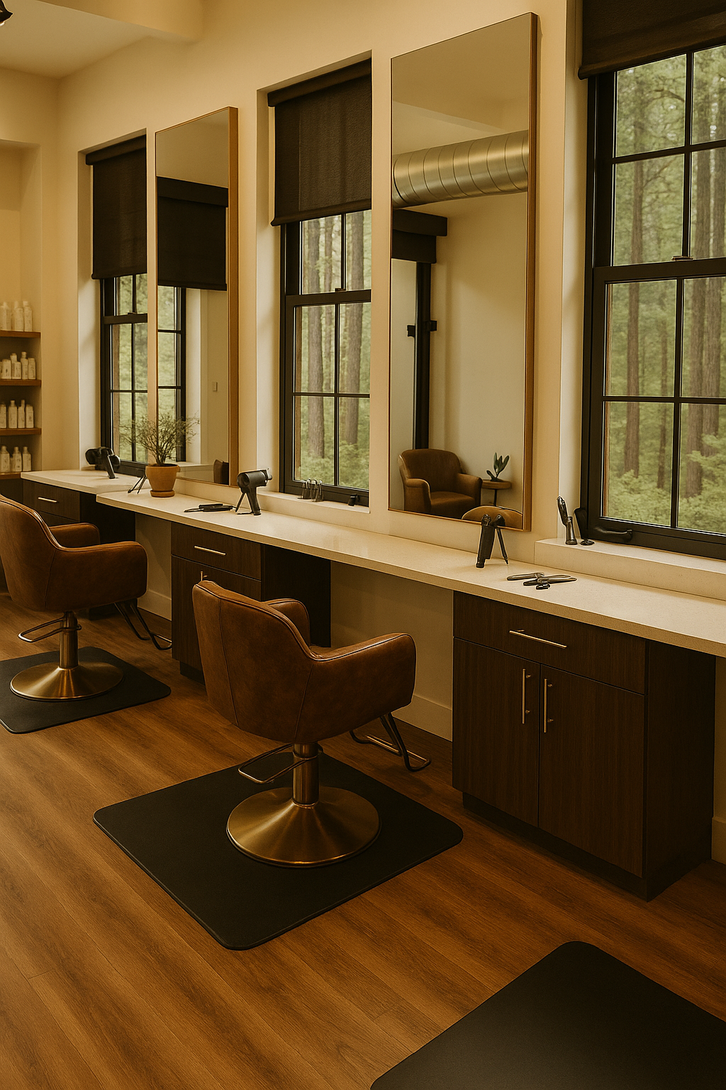 Professional hair salon interior